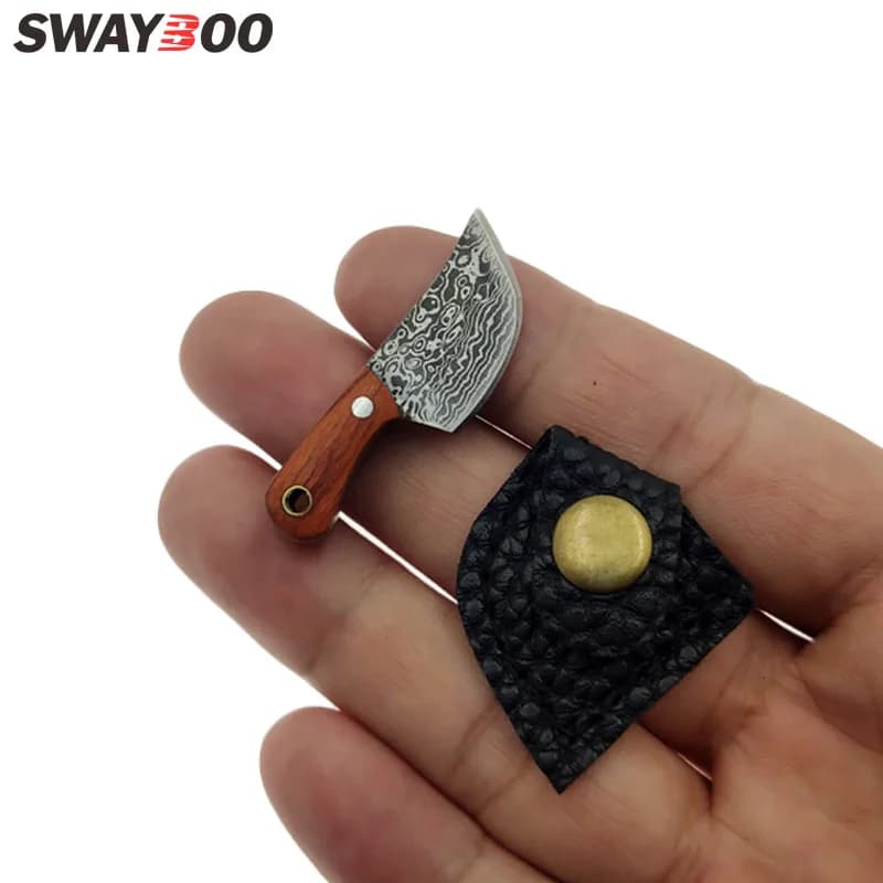 Swayboo portachiavi coltello da cucina piccolo Mini portatile EDC lama fissa vero tagliacarte coltello modello accessori artigianato regalo