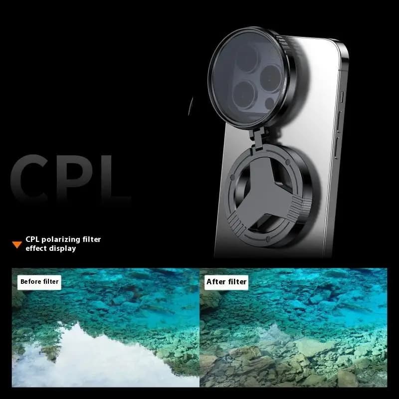 Kit filtro CPL e polarizzatore magnetico premium da 52 mm con clip per fotocamera professionale Magsafe Phone 16
