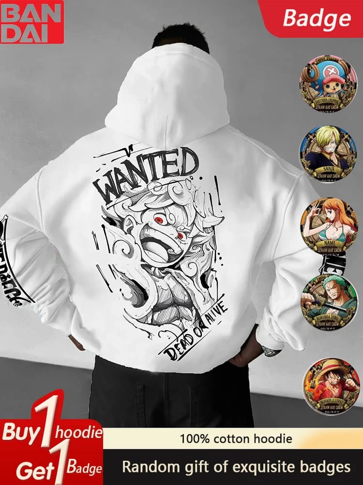 2025 Ultimo ONE PIECE Animation Felpa con cappuccio in puro cotone Tendenza casual Sport Autunno e inverno Felpe con cappuccio da uomo e da donna