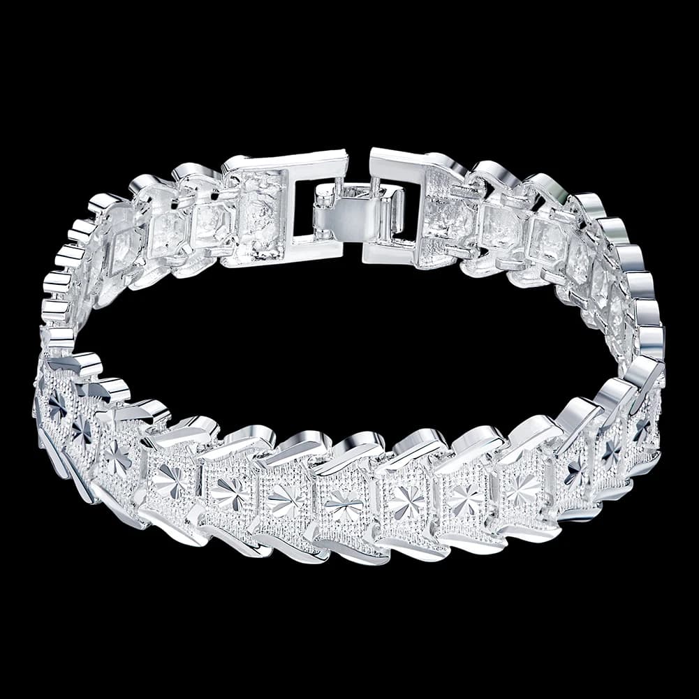 Noble 925 sterling silver /18K gold color Bracelets for men classic noble chain fashion Wedding party Christmas gifts Jewelry