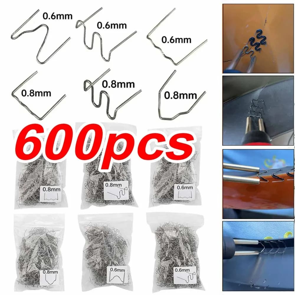 Hot Stapler Plastic Welding Machine Wire Auto Bumper Repair Fast Soldering Staples Low Melt White Metal Crack Welder 0.6mm 0.8mm