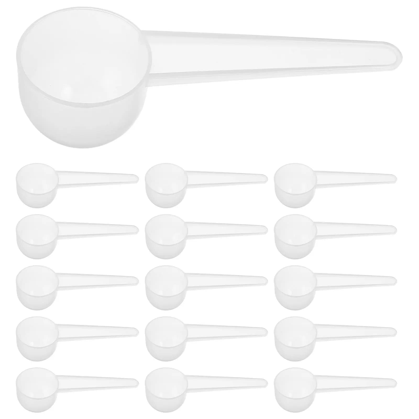 50Pcs Plastic Measuring Spoons Long Handle Lightweight Scoops for Coffee Protein Powder Baking Cooking Measuring Scoop