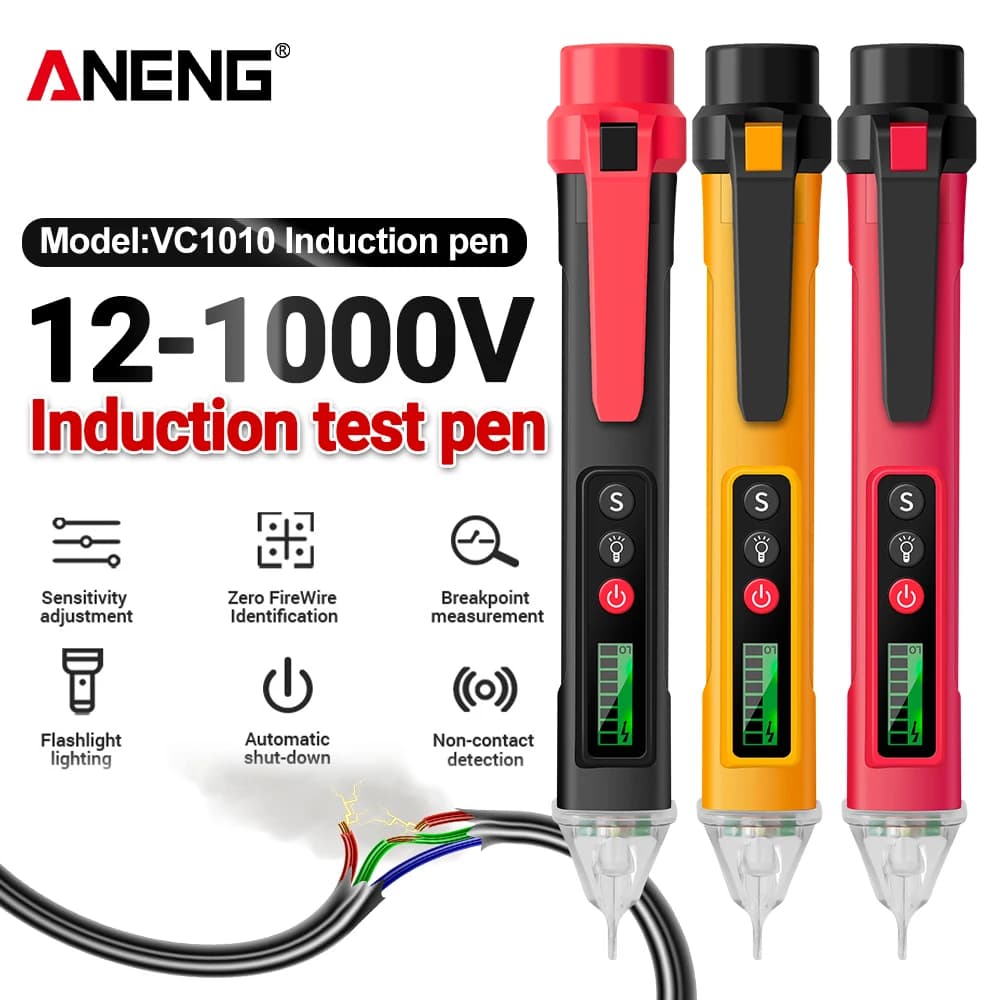 Rilevatori di Tensione Digitali Senza Contatto, Tester di Corrente Elettrica AC 12-1000V, Penna Tester, Misuratore 2026, Nuovi Strumenti