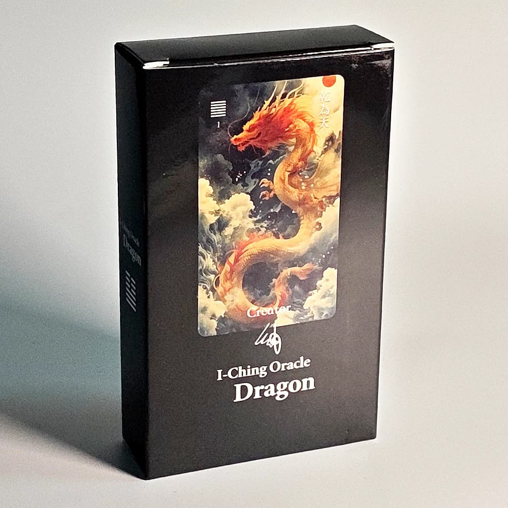 I-Ching Oracle Dragon Deck: 64 carte divinatorie con esagrammi tradizionali e arte animale misteriosa – Saggezza antica 10,3*6 cm