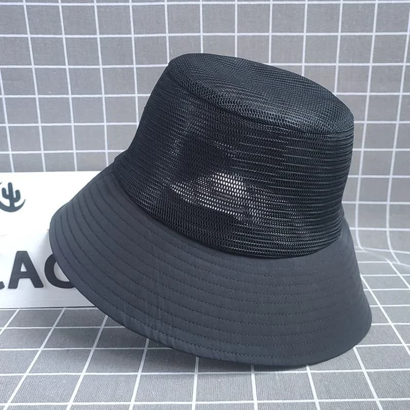 Cappello da pescatore di grandi dimensioni Berretto in rete traspirante unisex Cappello estivo da esterno per persone grassocce Berretto da pesca a tesa larga Street Sle Pol...