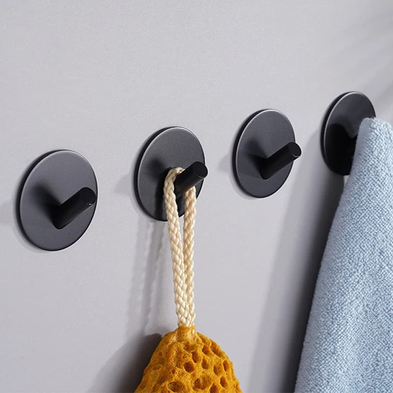 4pcs Waterproof Bathroom Robe Coat Towel Hanger Hooks Self Adhesive Wall Key Clothes Bag Hanging Hook Kitchen Organizer Accesso