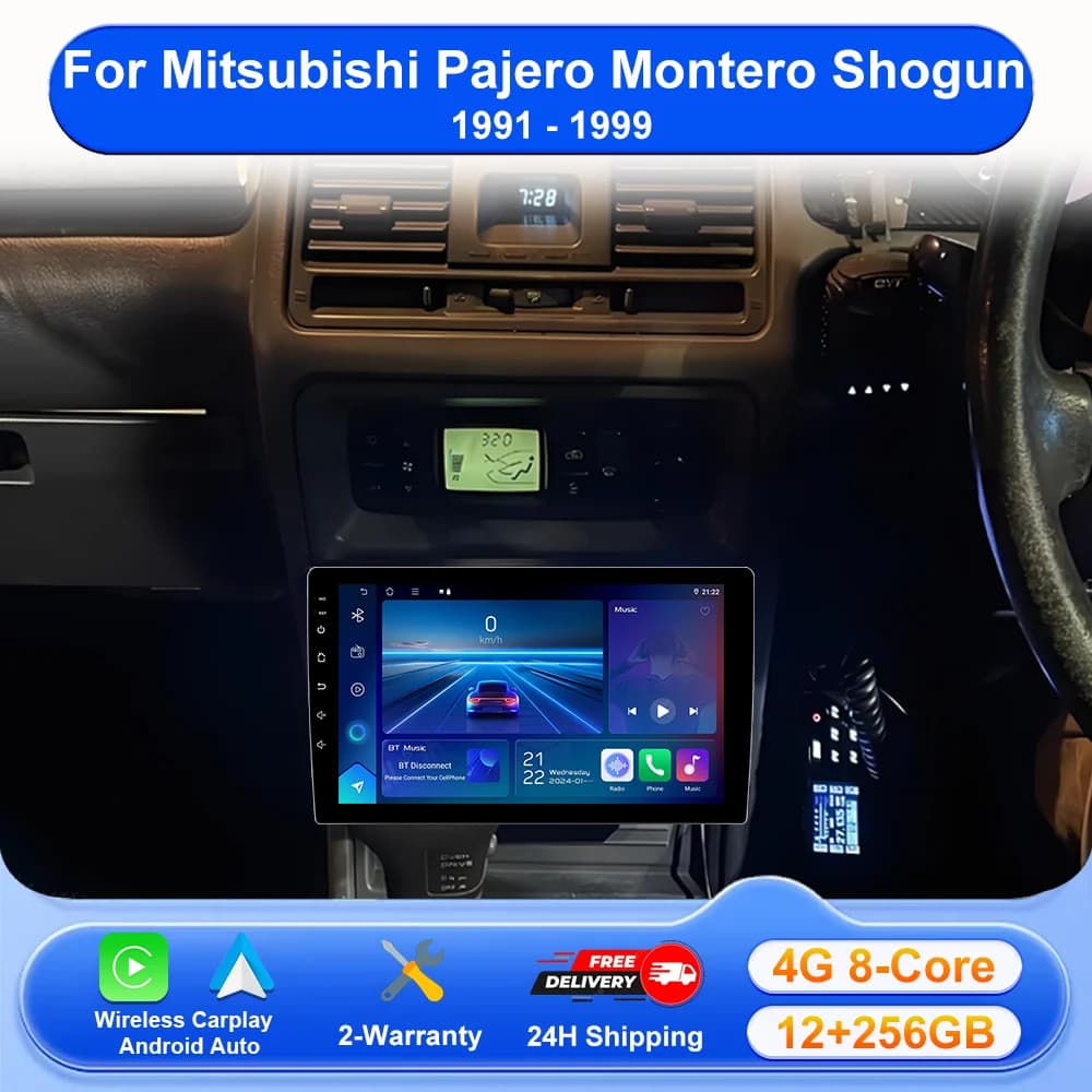 Autoradio Android 16 per Mitsubishi Pajero Montero Shogun 1991 - 1999 Lettore DVD Multimediale Stereo per Auto con GPS Navigazione DSP 4G BT