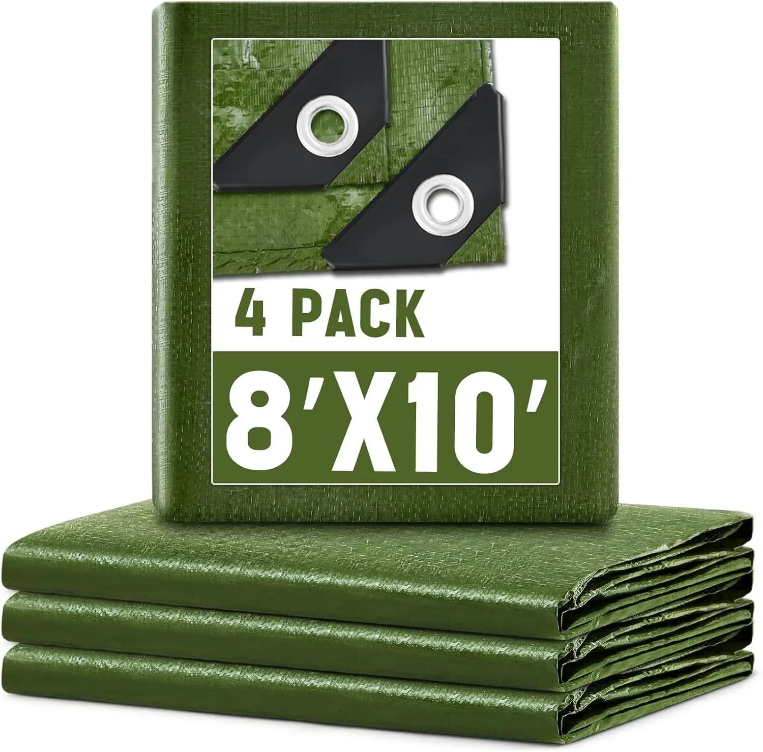 Set of 4 Frames Large 8 x 10 Feet, 5.5 Mil, Resistant and Waterproof, Multipurpose for Home, Boats, Cars, Camping, Patio and Furniture