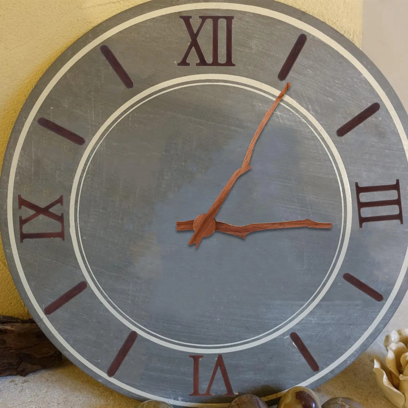 Set di numeri romani in legno massello per orologio fai da te, ricambi per riparazione orologi da parete, design elegante e minimalista, silenzioso