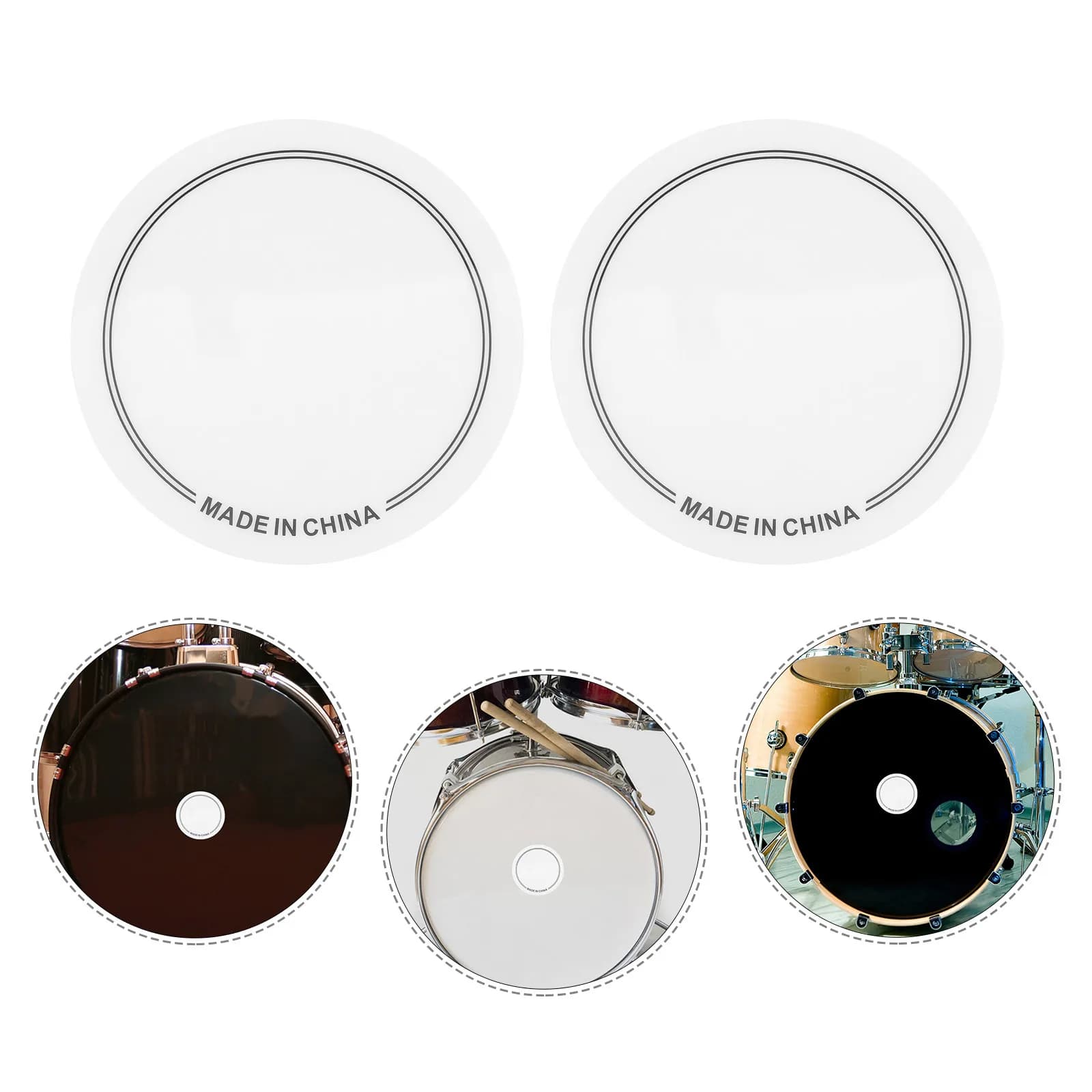 Kit di Protezione per Pelli di Batteria (2 Pezzi) - Riduce le Sovrattone, Protezione per Pedale Singolo, Adesivo Rinforzato, Facile Installazione per Set Batteria