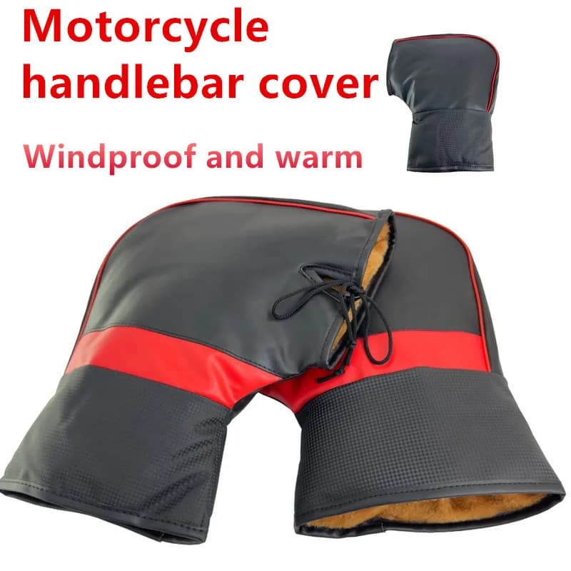 Winter Motorcycle Handlebar Gloves Cover, Windproof Warm Hand Guards, Universal for Scooter Snowmobile Electric Bike Riding