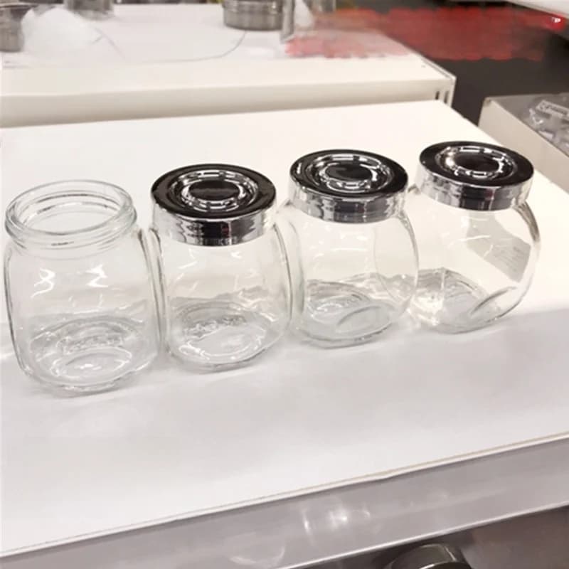 Set di Barattoli per Spezie in Vetro Ruida, Contenitori per Conservazione in Cucina, Portasale, Bottiglia per Spezie, Articoli per la Casa