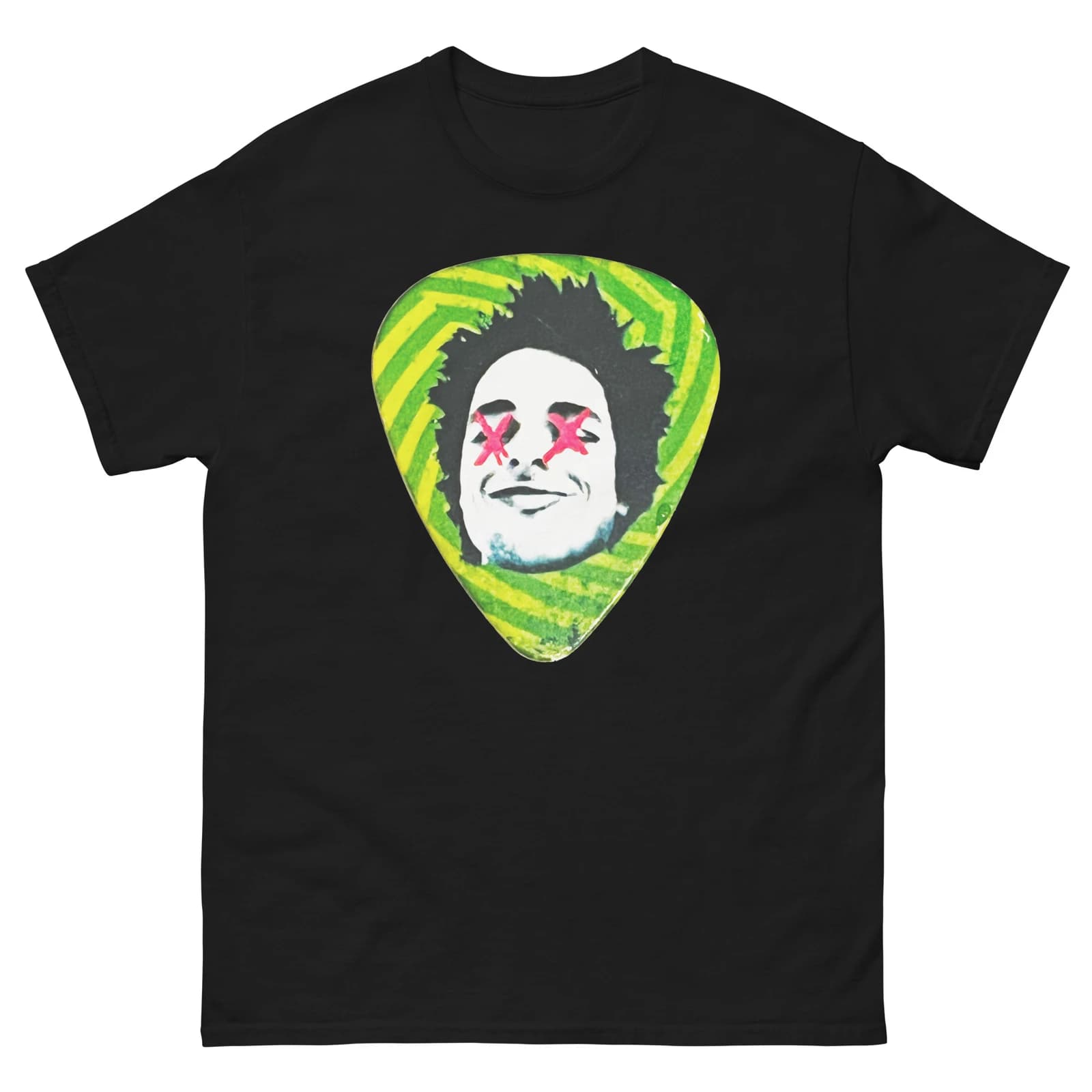 Billie Joe Armstrong Greenday Guitar Pick Maglietta classica unisex S5X
