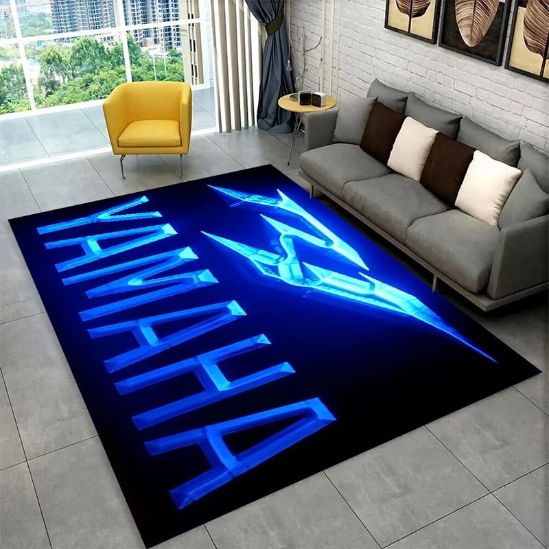 3D Y-Yamaha Racing Moto Sign Carpet Rug for Playroom Bedroom Living Room Sofa Home Decor,kids Game Area Rug Non-slip Floor Mat