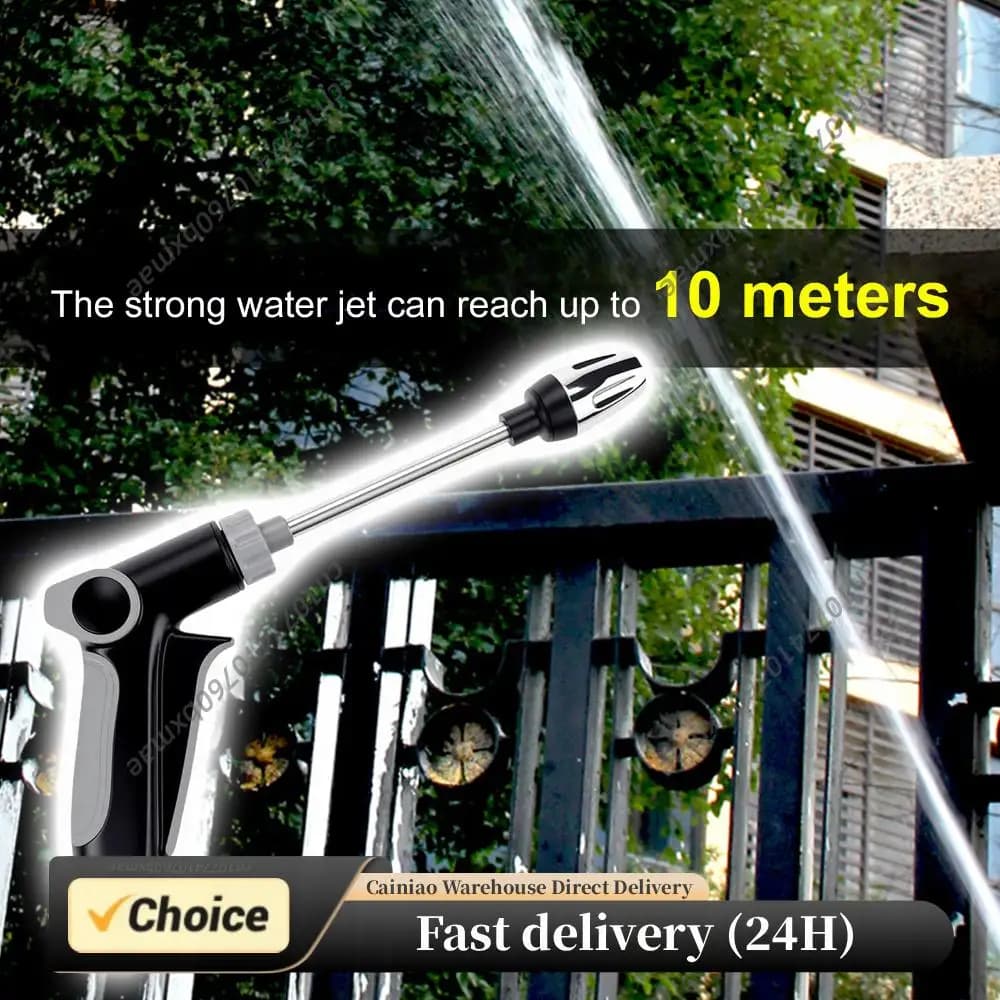 High Pressure Water Gun Fits 3/4in Expandable Hose Pressure Washer Gun for Car Washing Garden Watering Patio Cleaning