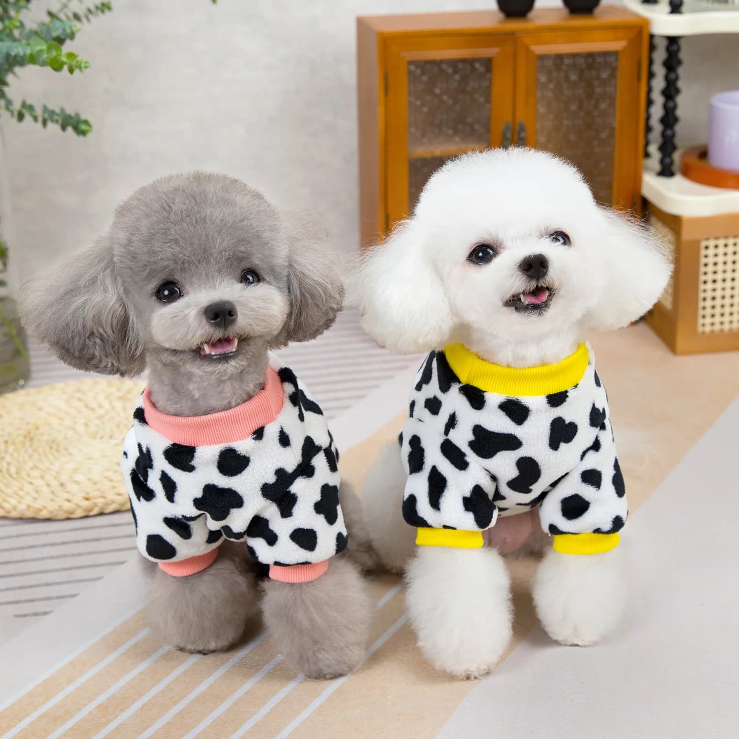 New Ins Pet felpa con cappuccio Cow Plus Fleece Tow Dog abbigliamento Fashion Design abbigliamento per cani giacca per cani vestiti per cuccioli Chihuahua