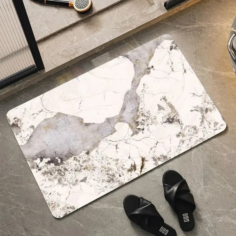 Tappetino da bagno in marmo di lusso VIKAMA, tappeto da bagno antiscivolo e resistente all'acqua, tappetino da doccia con motivo a pietra, decorazione per la casa