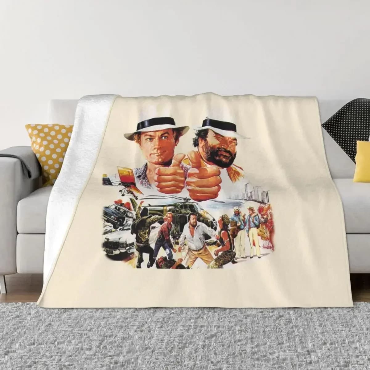 Coperte Bud Spencer Terence Hill, copridivano in velluto autunno/inverno, coperta super morbida per biancheria da letto, copriletto per ufficio
