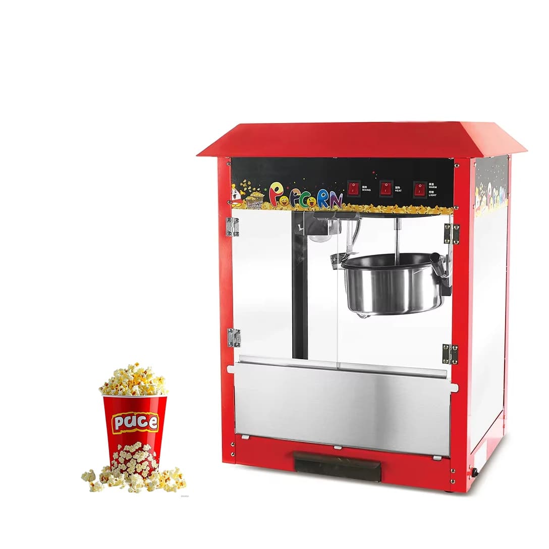 Commercial Electric Pop Corn Production Machine with Red Roof Custom Popcorn Machine Popcorn Machine Popcorn Machine with 8 oz kettle