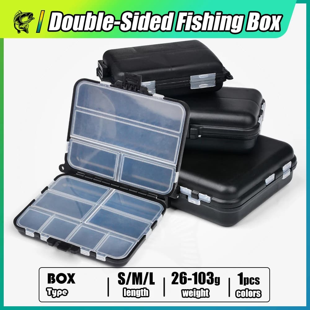 New Mini Utility Portable Double-Sided Plastic Fishing Tackle Bait Storage Boxes Lure Hook Organizer Box Hook Storage Case