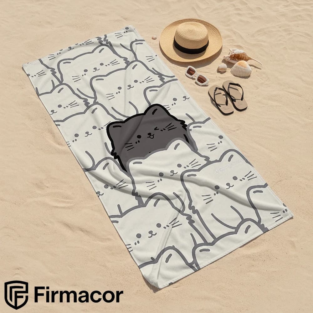 Stand Out Cat Cartoon Anime Beach Towel Microfiber Quick Dry Super Absorbent Soft Bath Towel for Kids Adults Travel