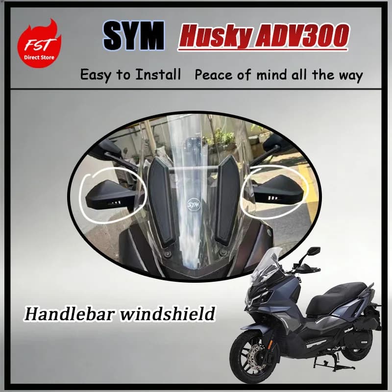 Protezione per Manubrio Moto, Paravento per Manubrio Sinistro e Destro per SYM Husky ADV 300, Copertura Protettiva XS300T-5