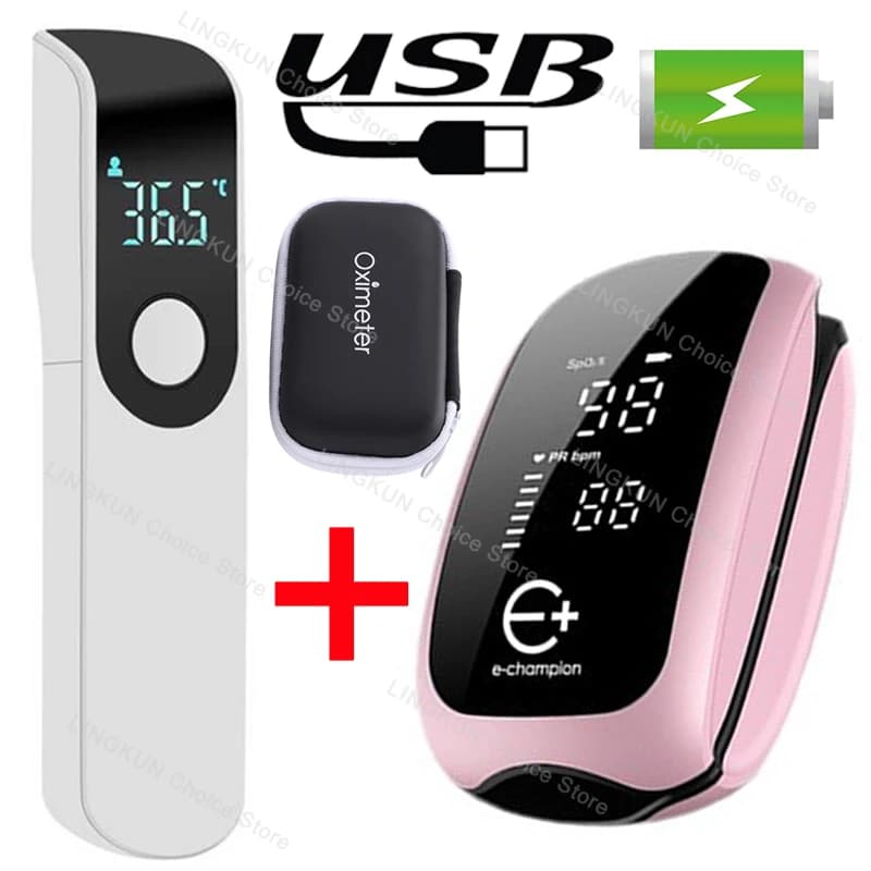 Ossimetro Medico Ricaricabile con Laccetto, Pulsossimetro da Dito, Monitor di Saturazione dell'Ossigeno nel Sangue con Display LED Digitale per Bambini