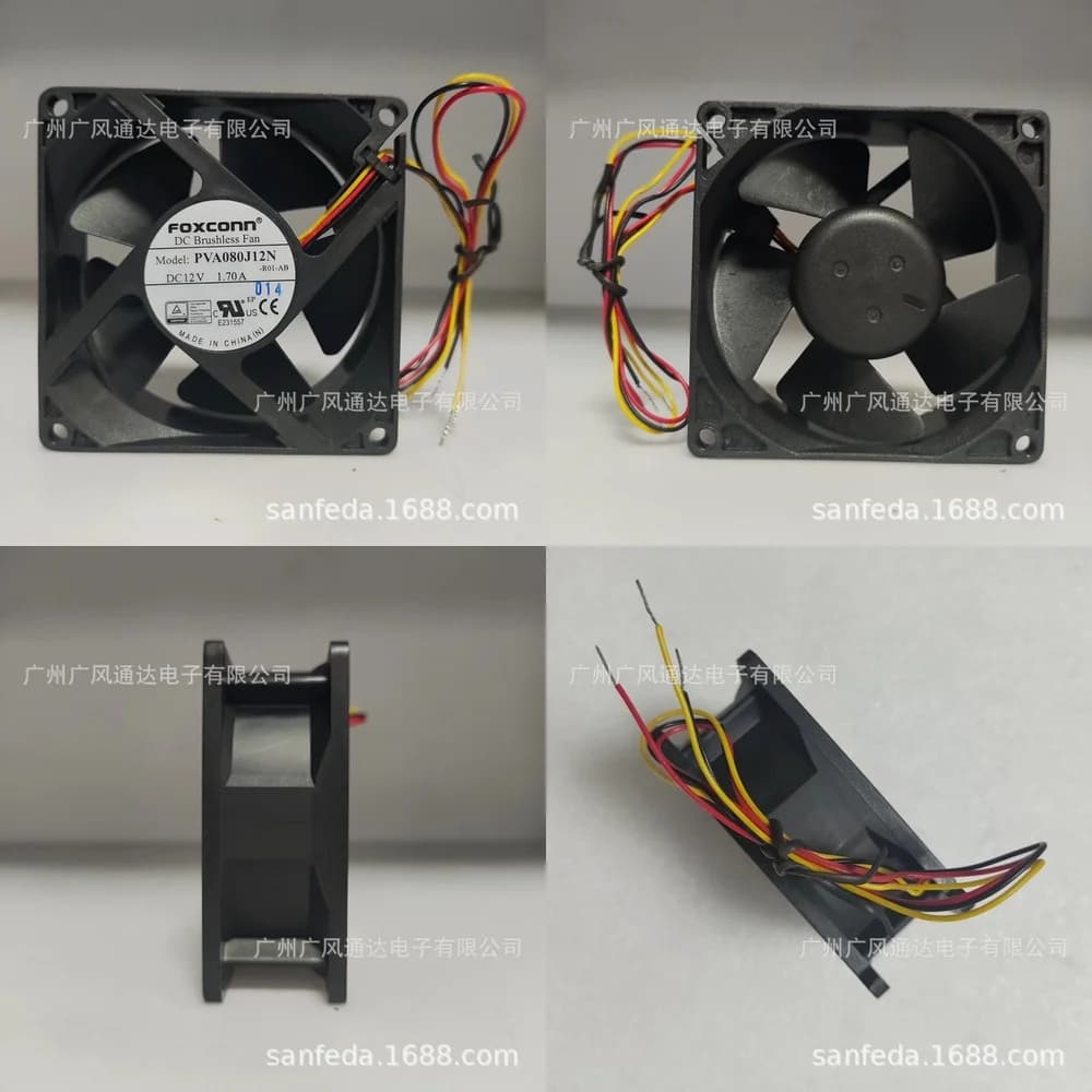 Ventola di raffreddamento per PC Fujian PVA080J12N 12V 1.7A, lampada antizanzare, caricabatterie per laptop, desktop, computer, server, GPU