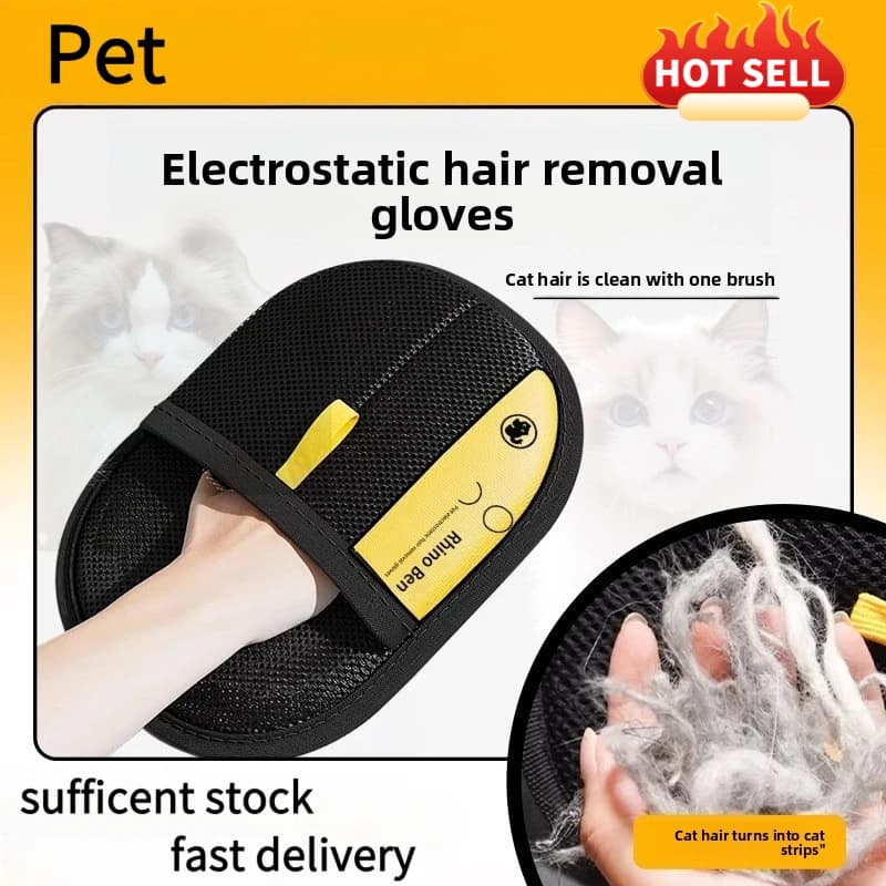 Kit per la depilazione degli animali domestici: rullo adesivo, spazzola statica e guanti da toelettatura - Per pelliccia di cane gatto su mobili, abbigliamento per auto