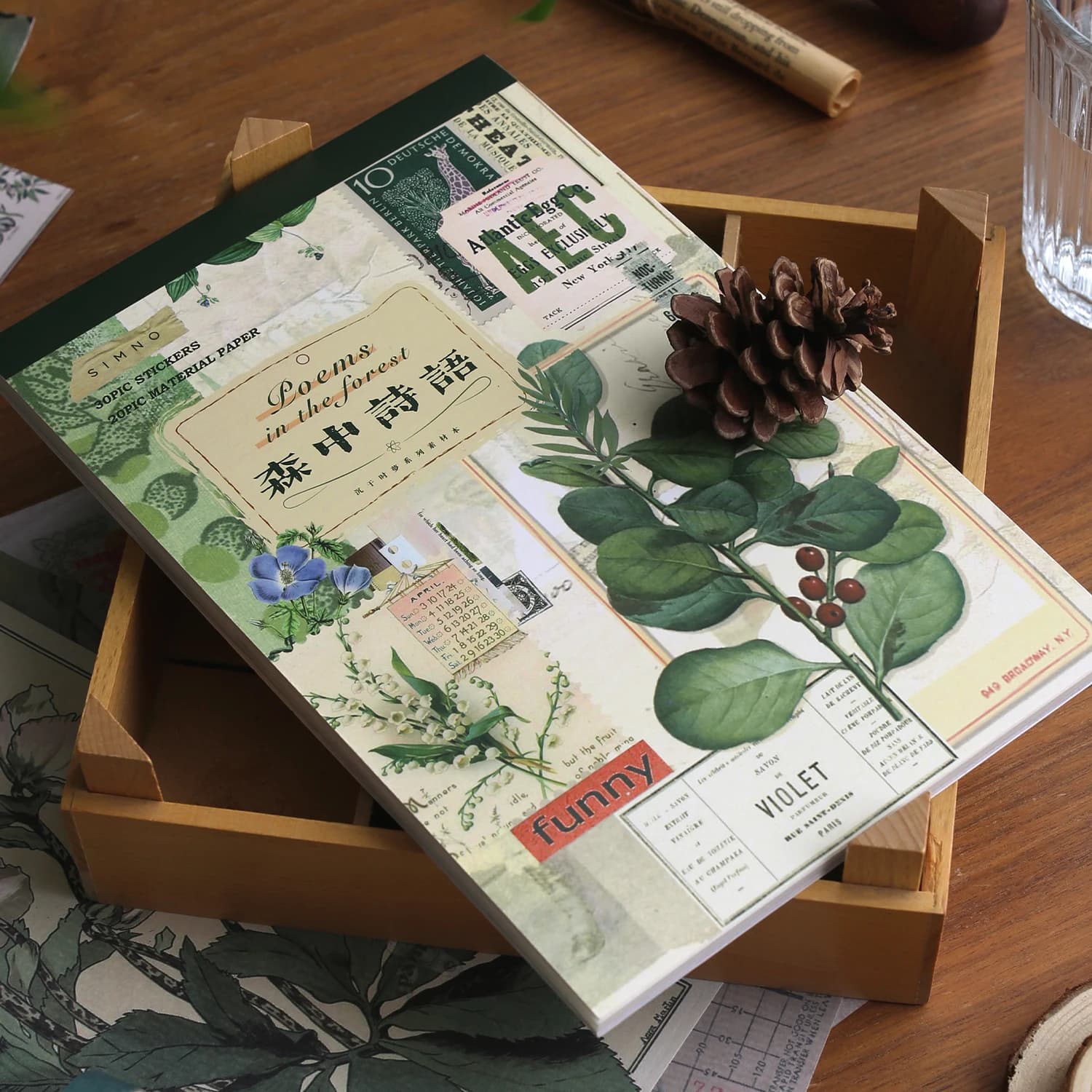JIANQI 50 pcs Material Paper Sticker Sets Diy Scrapbooking junk journal Hand made Planner Collage material Craft Supplies