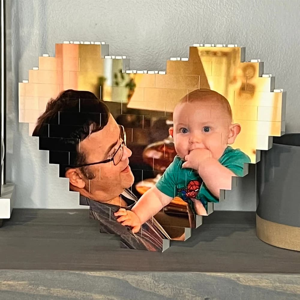 Customize a heart-shaped personalized brick photo - brick puzzle - love brick puzzle, as a gift for him/her, for Father's Day, M