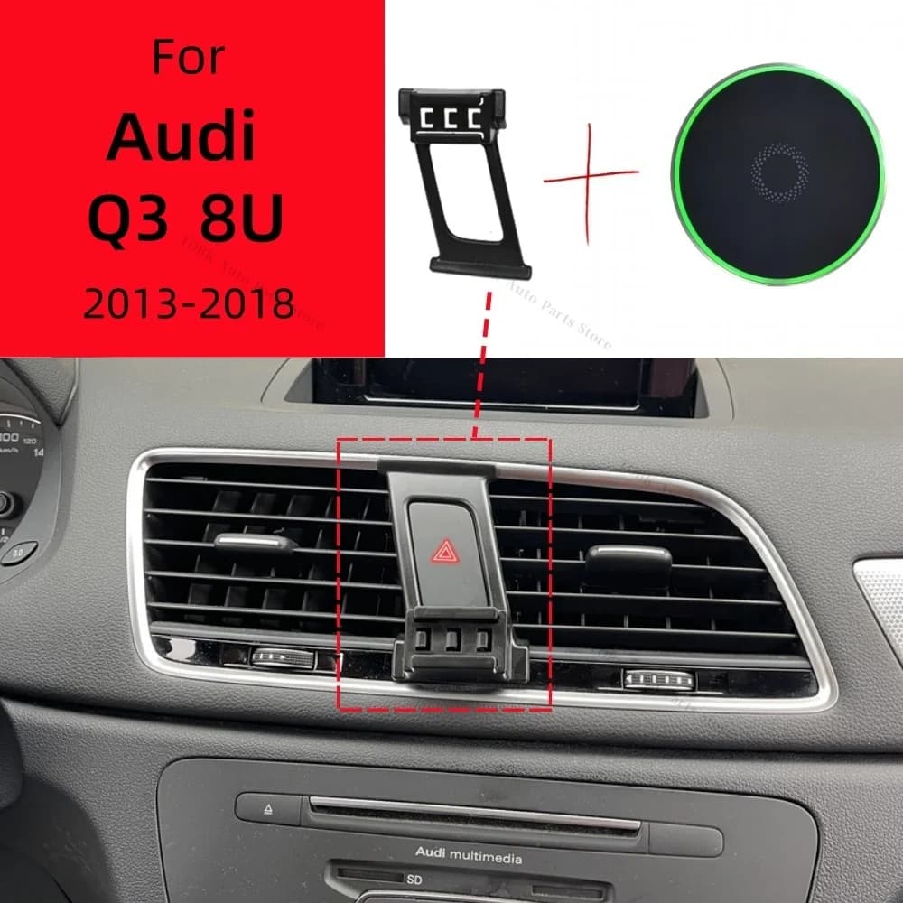 Supporto magnetico per telefono per auto per Audi Q3 8U 2013-2017 2018 Ricarica wireless Speciale staffa fissa Base Accessori per montaggio MagSafe