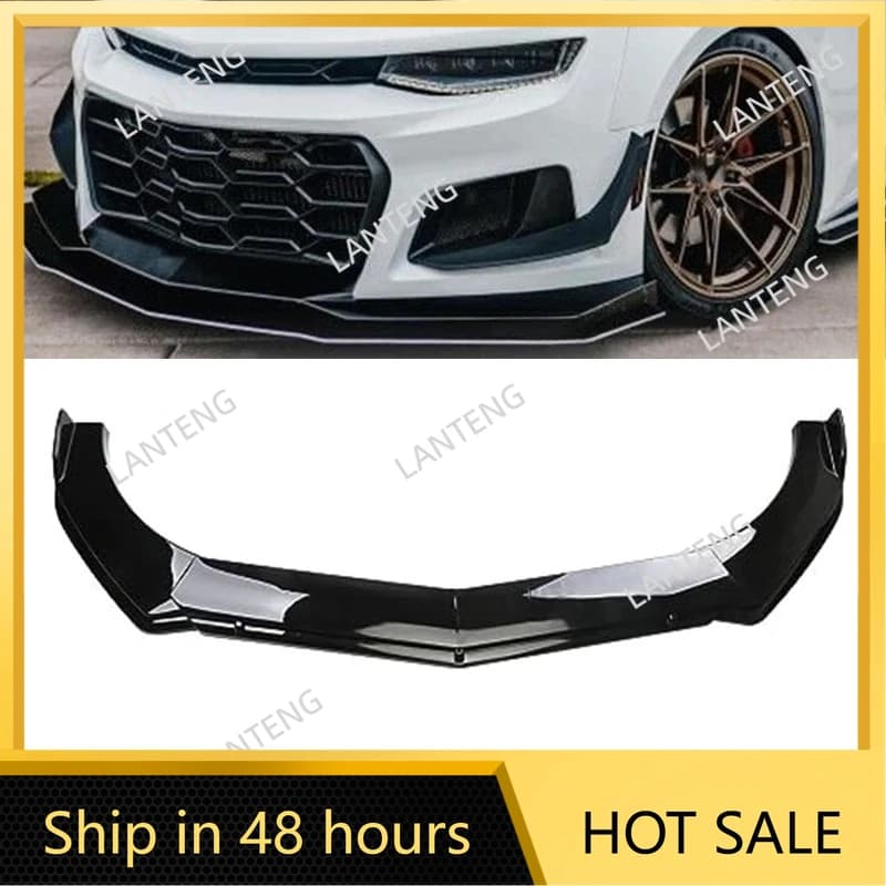 Front bumper Splitter Lip For Camaro SS Z28 ZL1 RS Auto Spoiler Diffuser Deflector Bumper Cover Body Kit Trim Protection Black