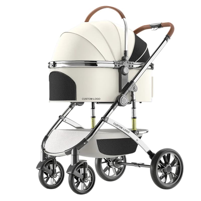 Carrello per animali domestici di lusso di alto livello Materiale Oxford Passeggino per cani e gatti Supporti premium da viaggio