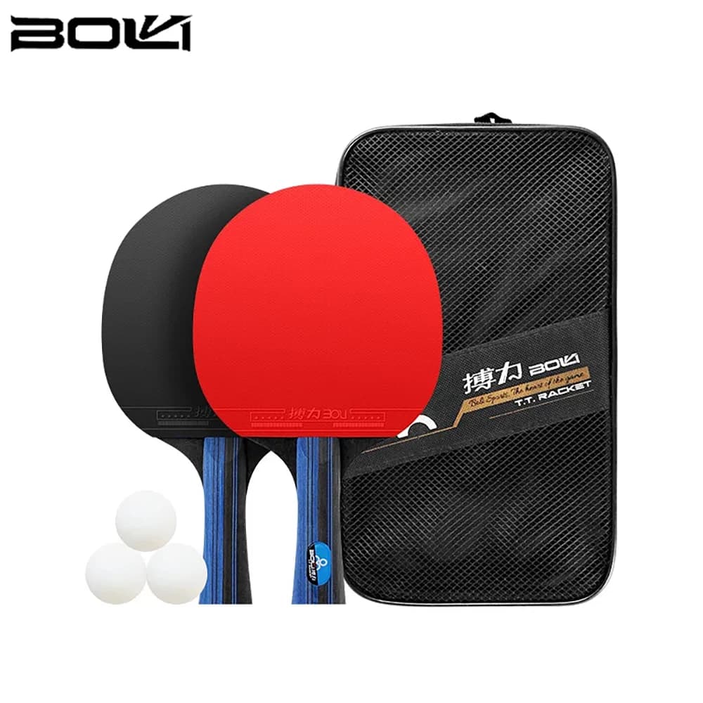 Professional BOLI A10 Table Tennis Rackets Original 2PCS Offensive 7 Ply Wood Ping Pong Rackets With Carrying Bag