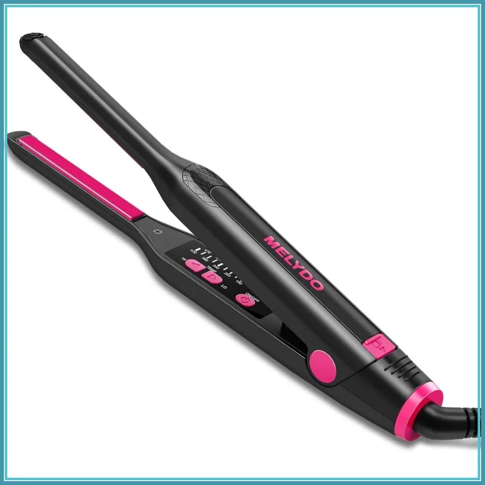 Piastra per capelli piatta da 3/10 pollici per capelli corti, mini stiracapelli con temperatura regolabile, piastre flottanti, spegnimento automatico