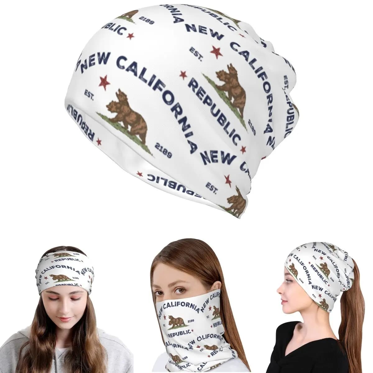 Nuova Bandana NCR California Republic, Scaldacollo, Maschera, Sciarpa, Copricapo Caldo, Berretto per Uomini e Donne Adulti Invernale