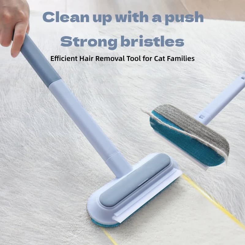3 In 1 Pet Hair Remover Brush Multifunctional Long Handle Reusable Manual Cat Dog Fur Cleaning Brush For Window Sofa Curtain