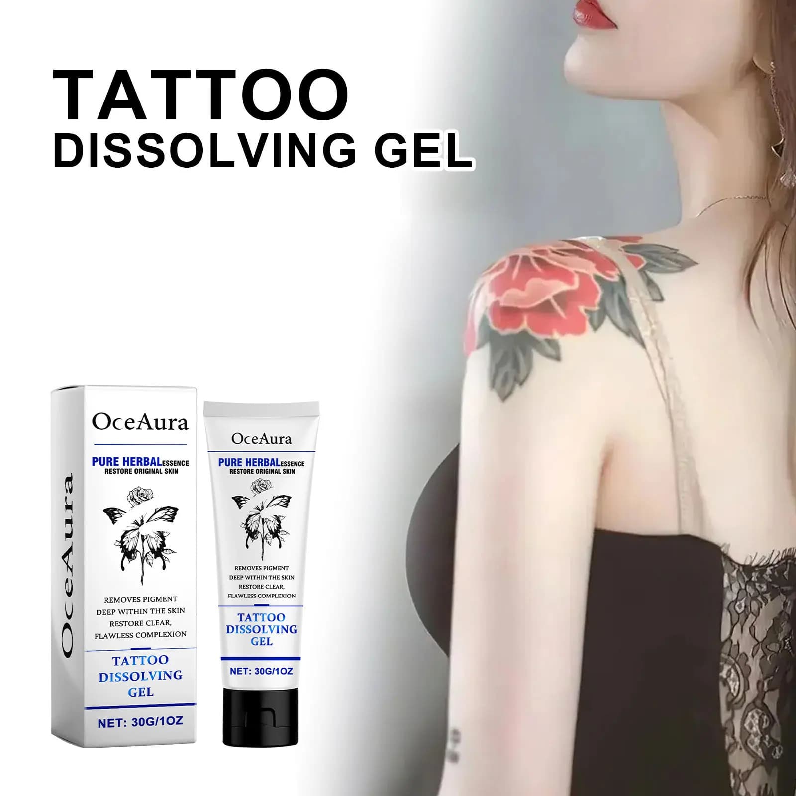 Gel dissolvente per tatuaggi Riparazione idratante per la pelle Indolore Pulizia profonda Crema professionale per la rimozione dei tatuaggi Prodotto per il trucco