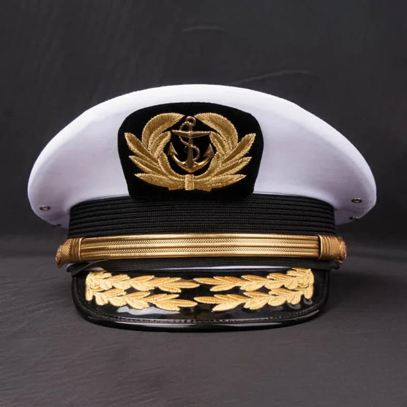 Adjustable sailor cap UPF50+ 2025 - Men's waterproof dark blue hat, vintage military hat with removable tape