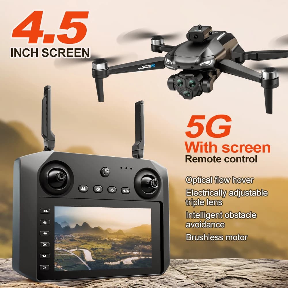 2026 New M33 RC Drone Professional 4K HD Triple Camera 360° Obstacle Avoidance Brushless Motor Dron Foldable Quadcopter Kid Toys