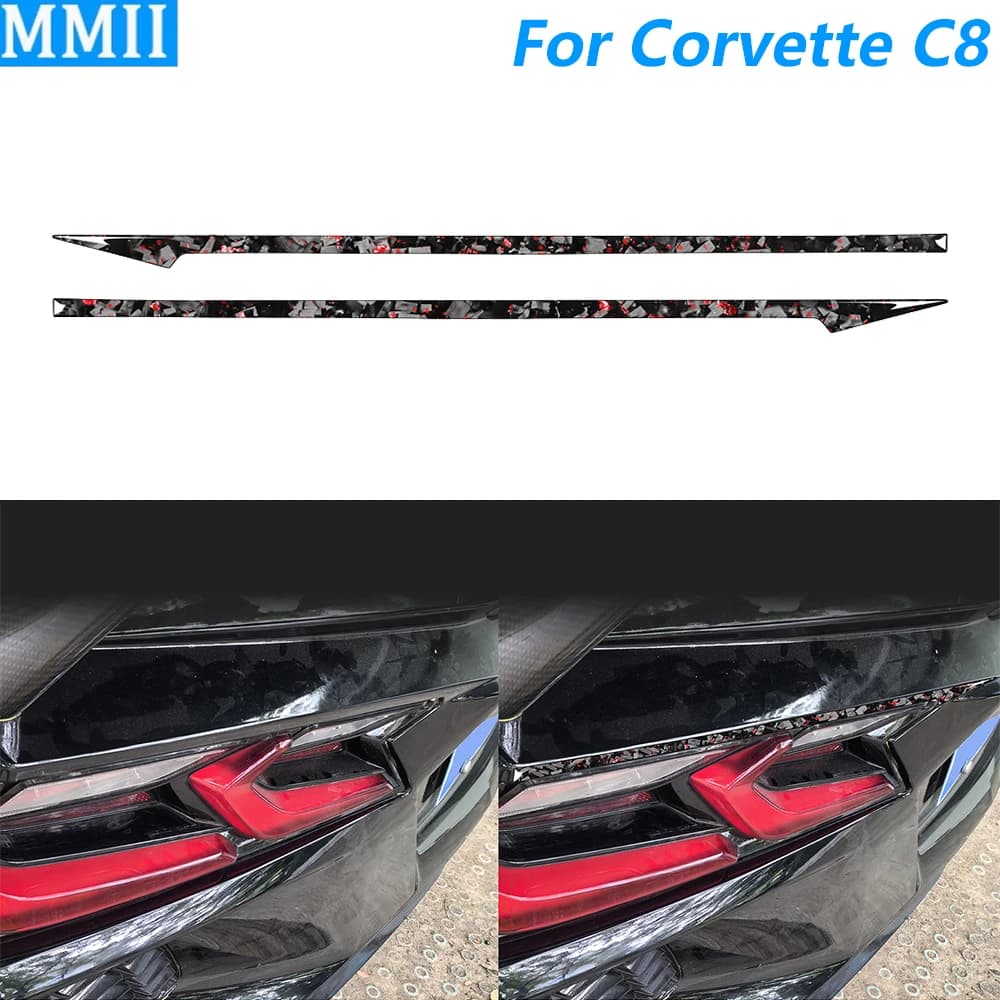 Per Chevrolet Corvette C8 2020-2025 Strisce Decorative in Fibra di Carbonio Forgiata per Pannello Luci Posteriori Paraurti Accessori Auto Adesivi