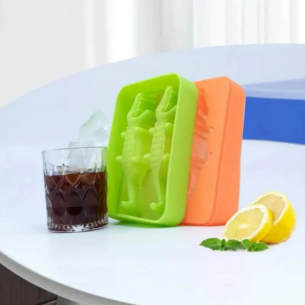 Stampo in Silicone a Forma di Coccodrillo per Cubetti di Ghiaccio, Stampo Multifunzionale per Cioccolato, Gelatina, Caramelle, Whisky, Vassoio per Ghiaccio, Utensili da Cucina per Pasticceria