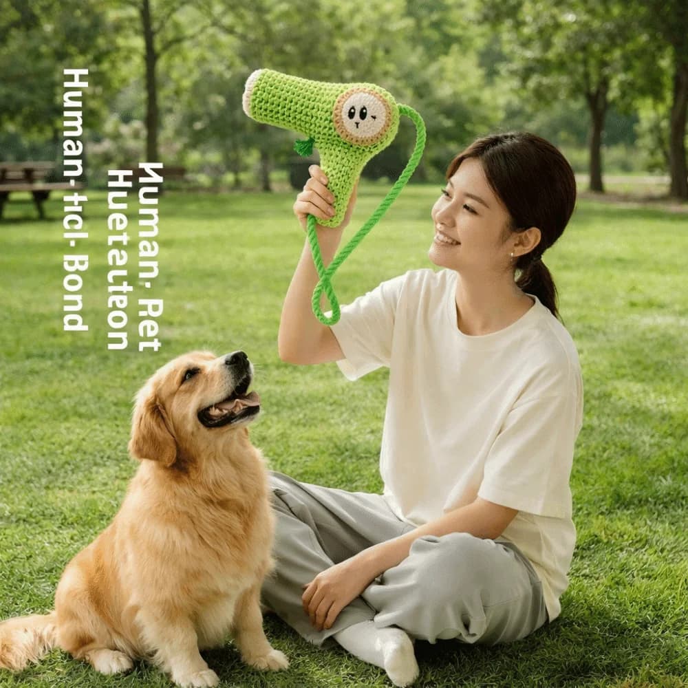 Chewing Toy for Loose Resistant Dogs, Durable Sound Toy for Chewing, Dog Plush Toy, Teeth Cleaning Toy, Hair Shaped Dog Toy