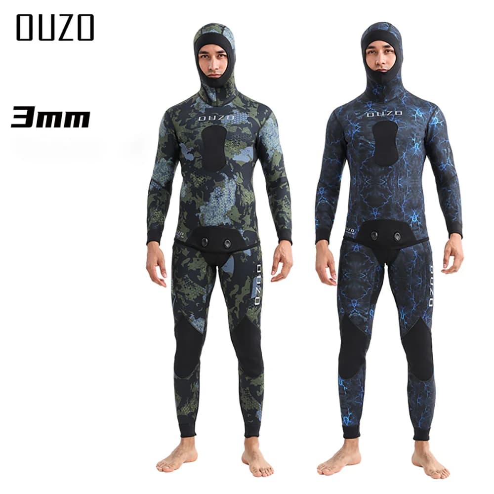 Muta da pesca subacquea da uomo 3mm muta da sub in Neoprene mimetico per Scuba Free Diving tuta costume da bagno con acqua fredda