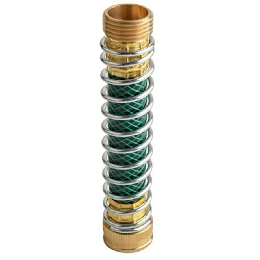 Garden Hose Coiled Spring Protector, Solid Brass Connector, Garden Faucet Extension