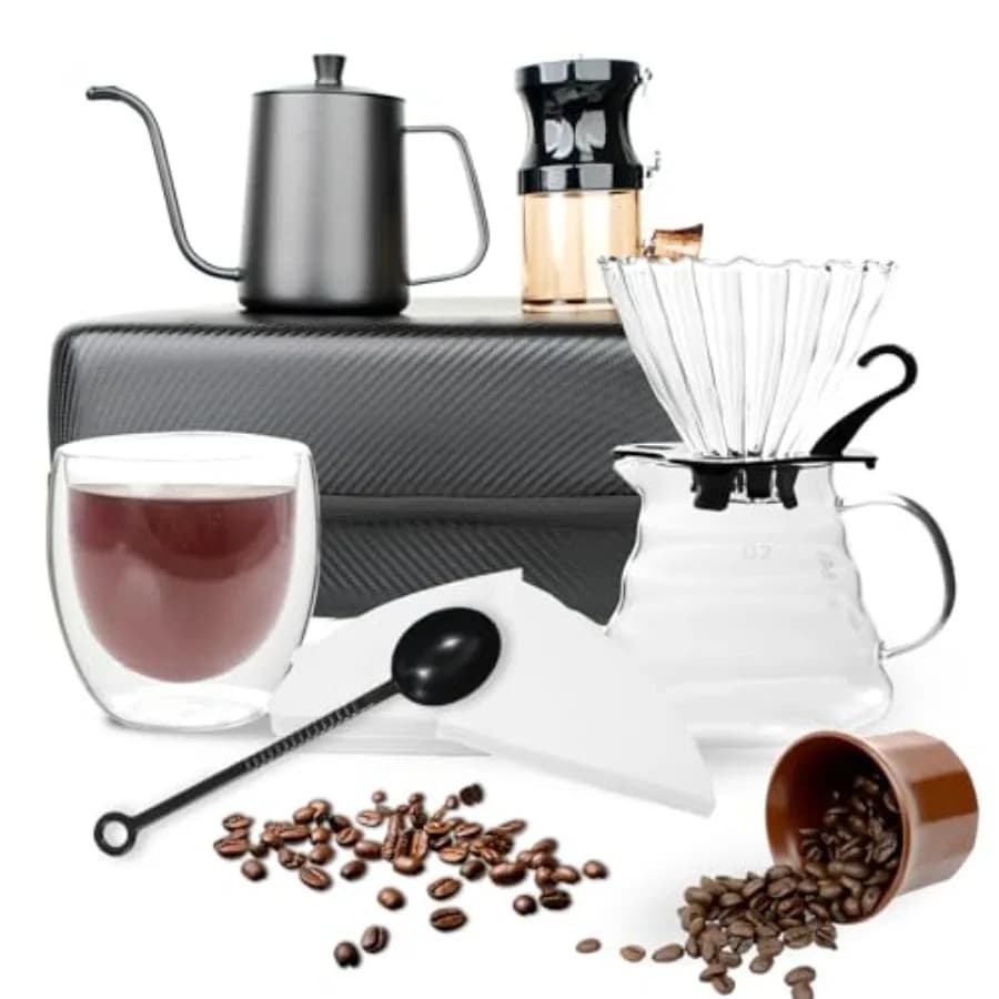 Pour Over Coffee Maker Set, All in One Portable Coffee Maker, Ideal for Home Brewing and Travel, Coffee Lover Gift