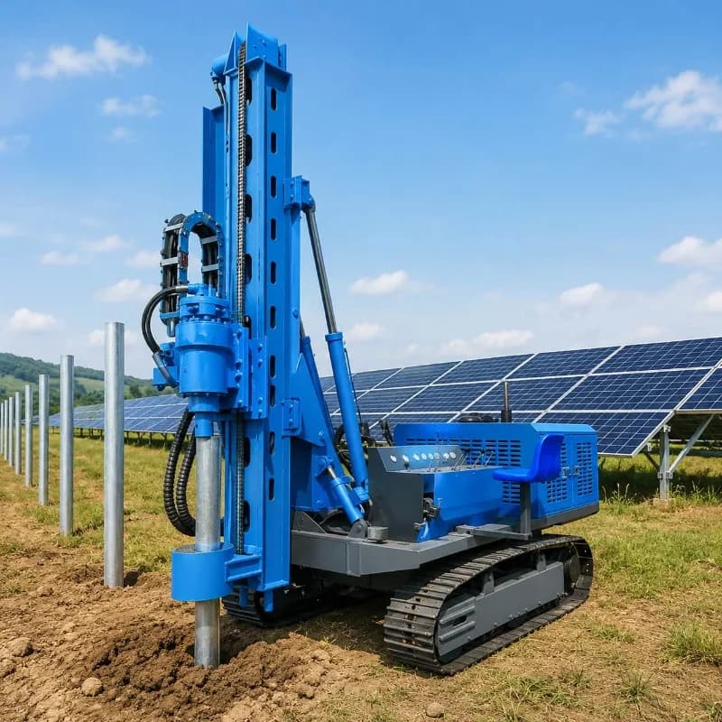 Trivella Solare Cingolata Personalizzata per Fondazioni di Impianti Fotovoltaici, con Funzionamento Stabile su Terreni Difficili