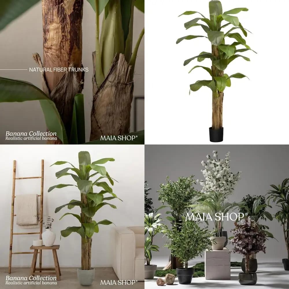 Albero di Banano Artificiale per Casa: Pianta da Interno Realistica per Soggiorni, Cucine, Camere da Letto e Altro
