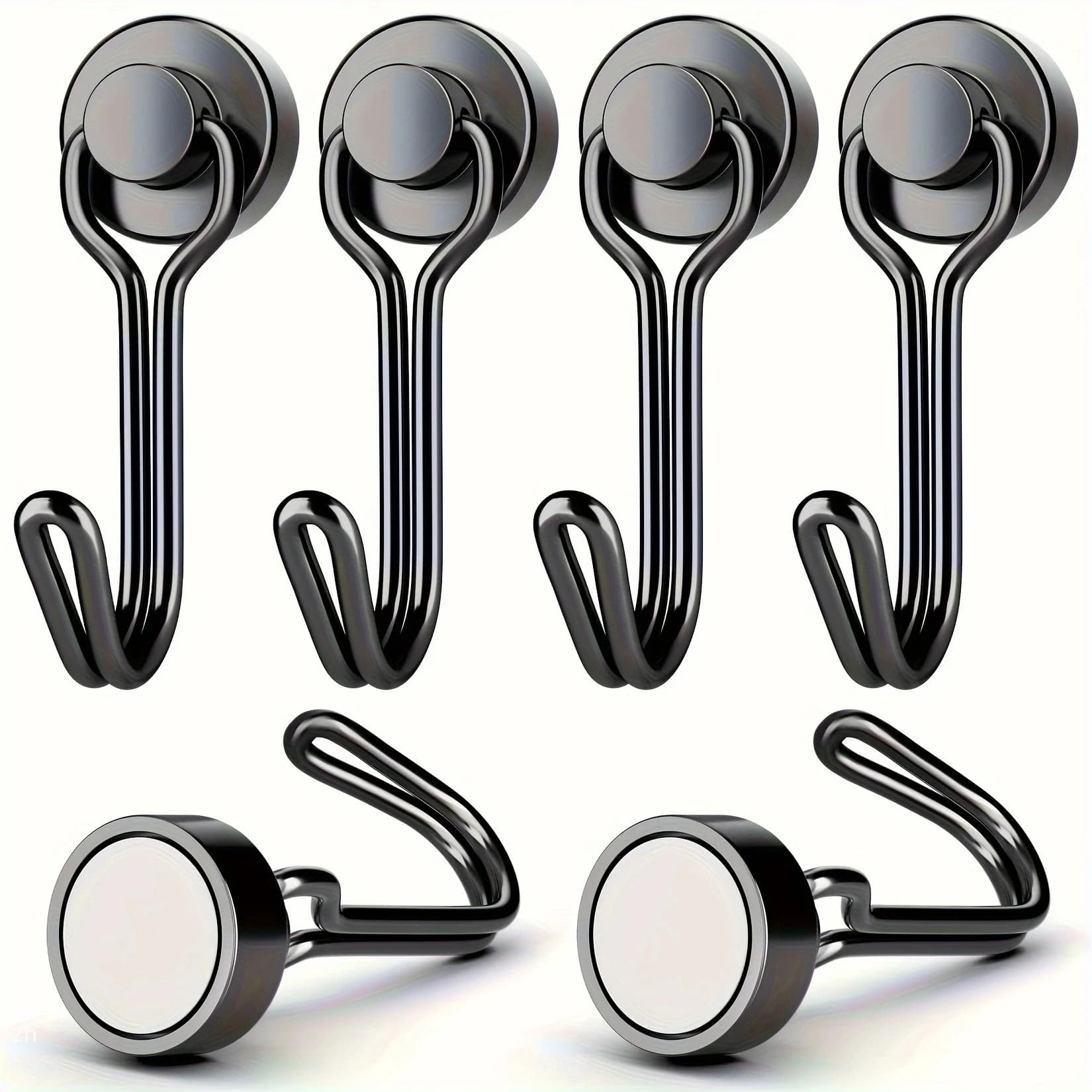 3/6/12/20 pieces black magnetic hooks, durable magnetic hooks, extra strong magnets with hanging hook, durable base